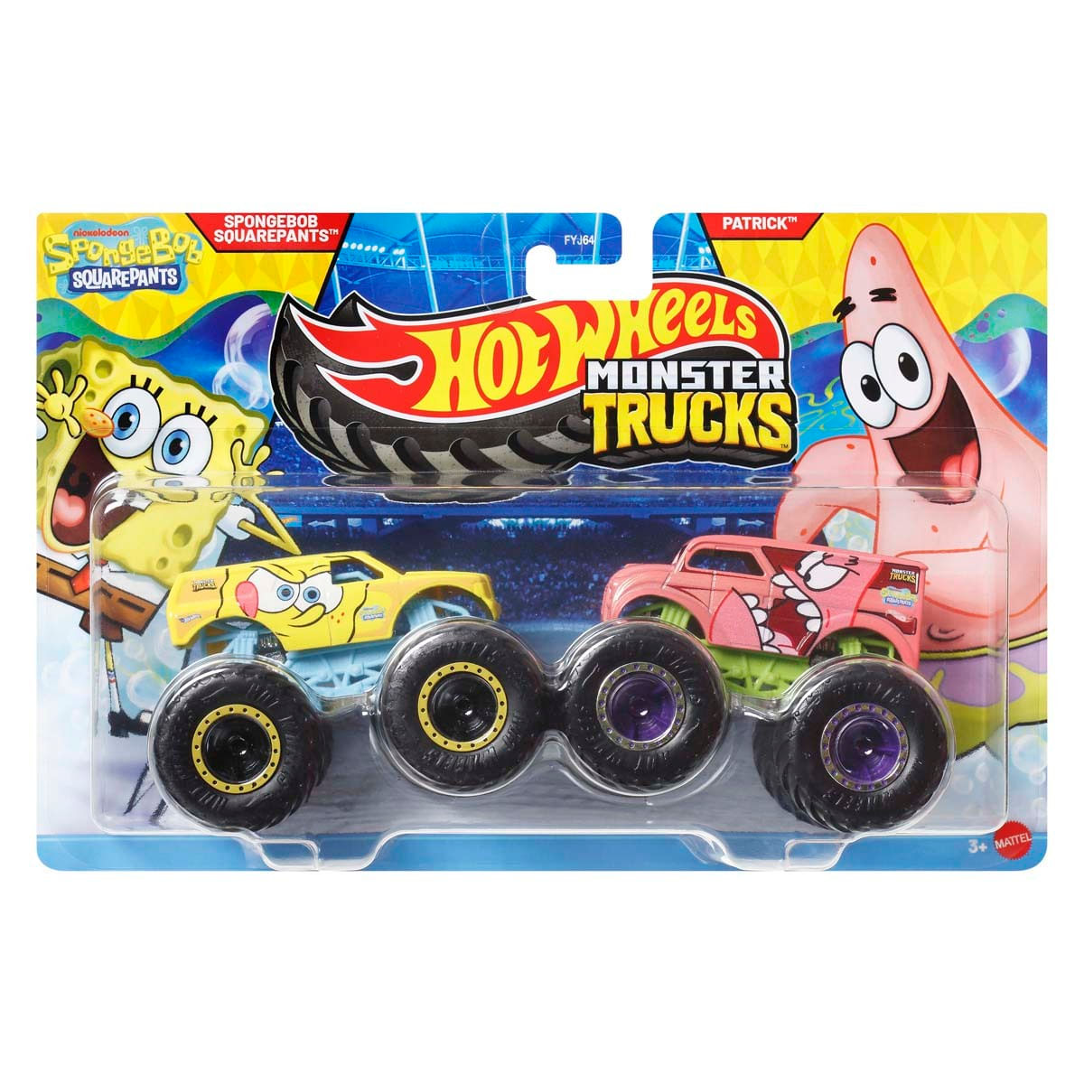 Hot Wheels - Monster Trucks 1:64 - Pack com 2 - Bob Esponja Vs Patrick Jcc81