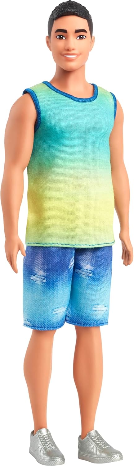 Boneco Ken Fashionistas - Moreno - Regata e Shorts Azul Hyv00
