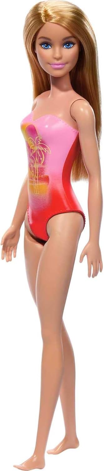 Boneca Barbie Praia Loira - Maiô Rosa Hxx48