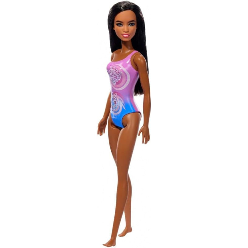Boneca Barbie Praia Negra - Maiô Lilás Hxx49