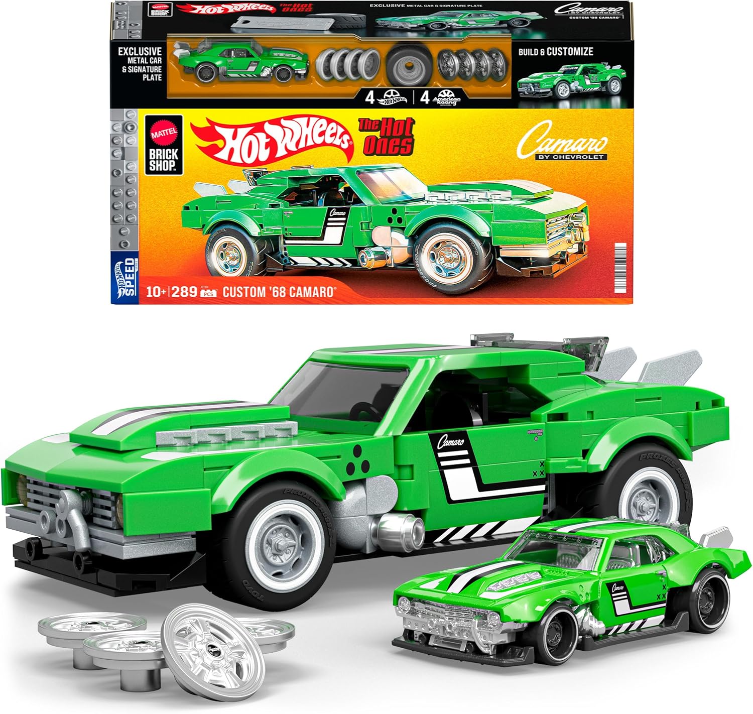 Hot Wheels - Super Carro Camaro 68 Brick Shop para Montar Jft16
