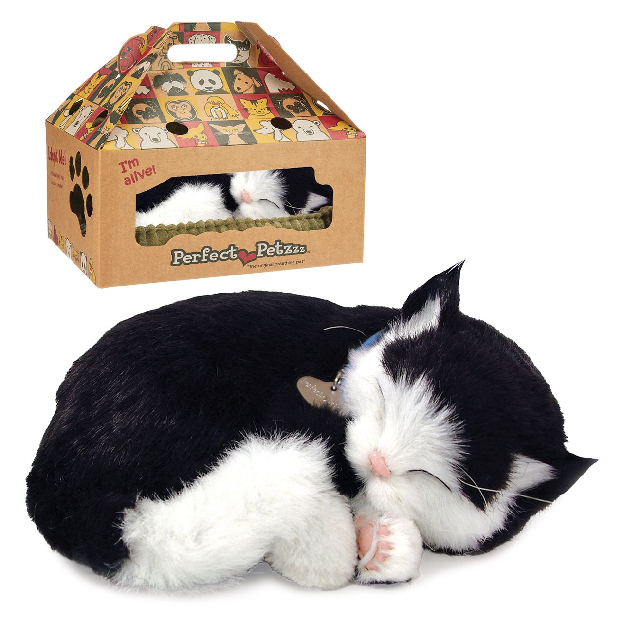 Perfect Petzzz - Gato Preto e Branco Shorthair Pelúcia