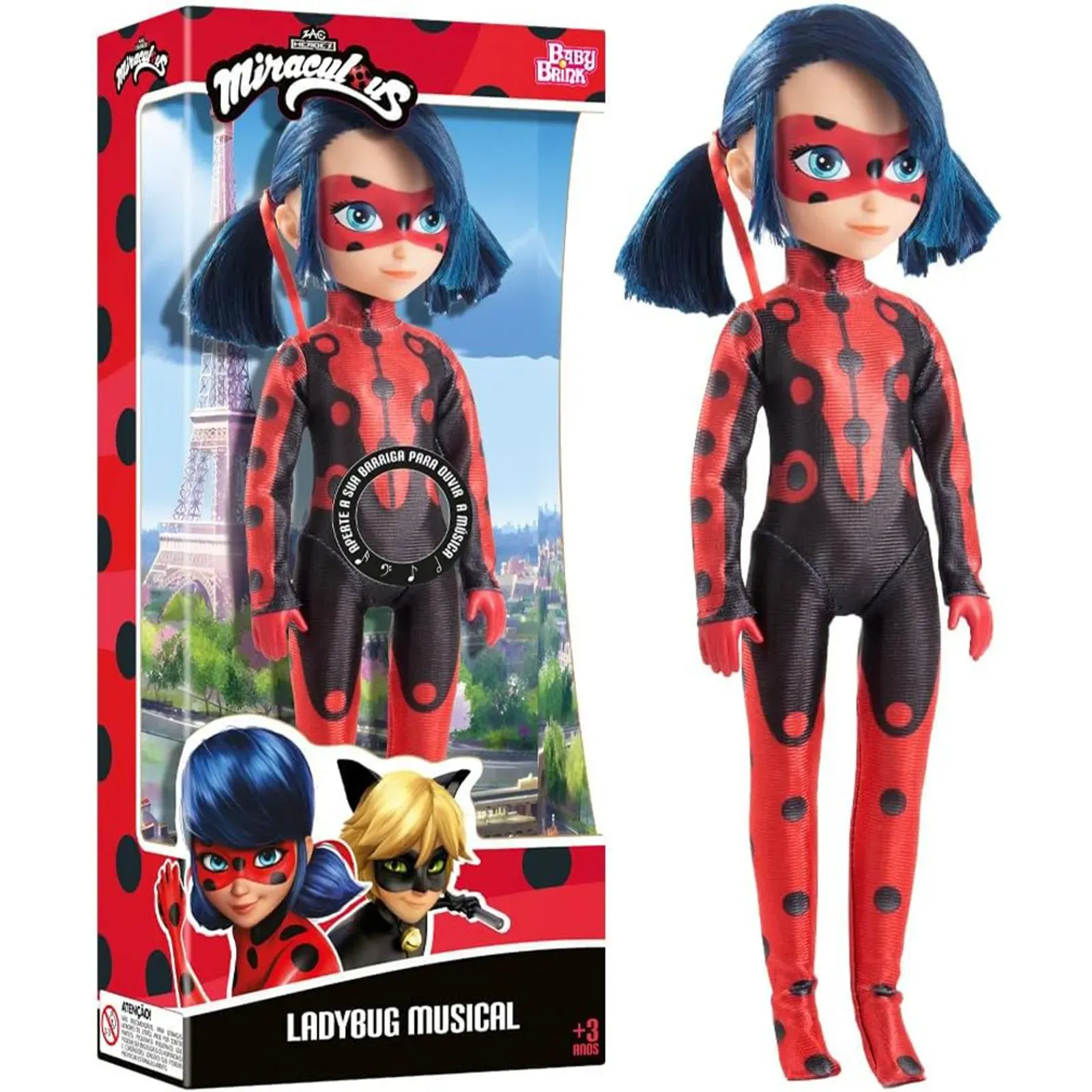 Miraculous - Boneca Ladybug Musical 45cm 1875 - Baby Brink