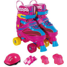 Patins 4 Rodas Ajustáveis Rosa/amarelo Tam.32 a 35 - Fenix