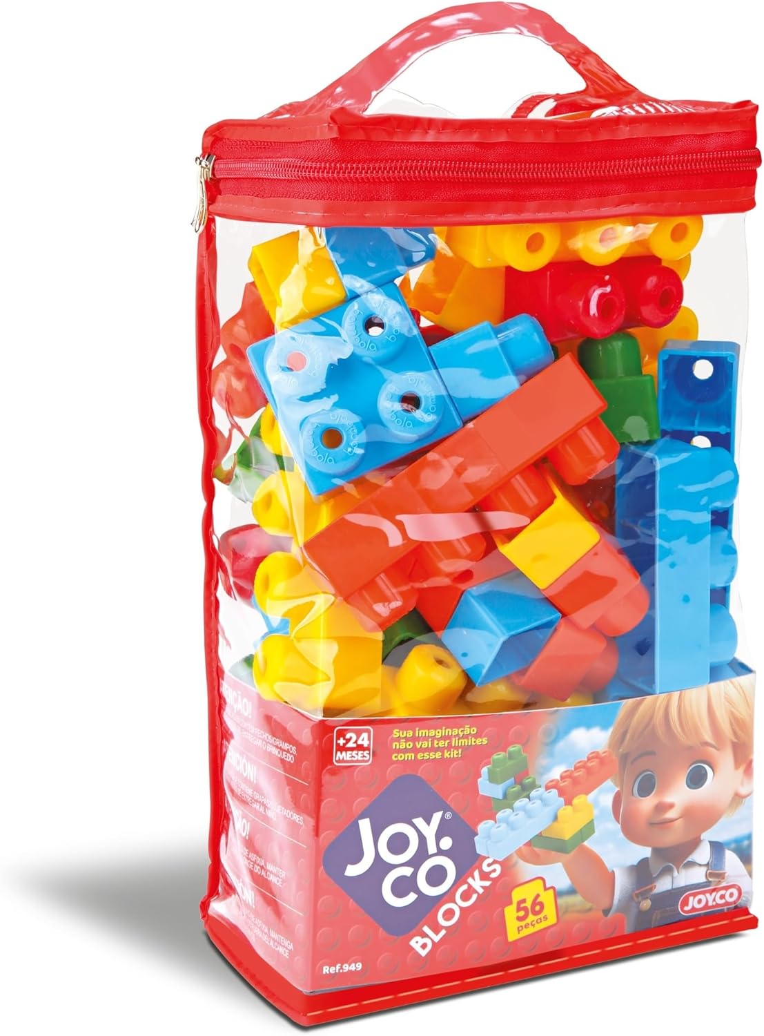 Blocos de Montar - Joyco Blocks - 56 Peças - Bambola