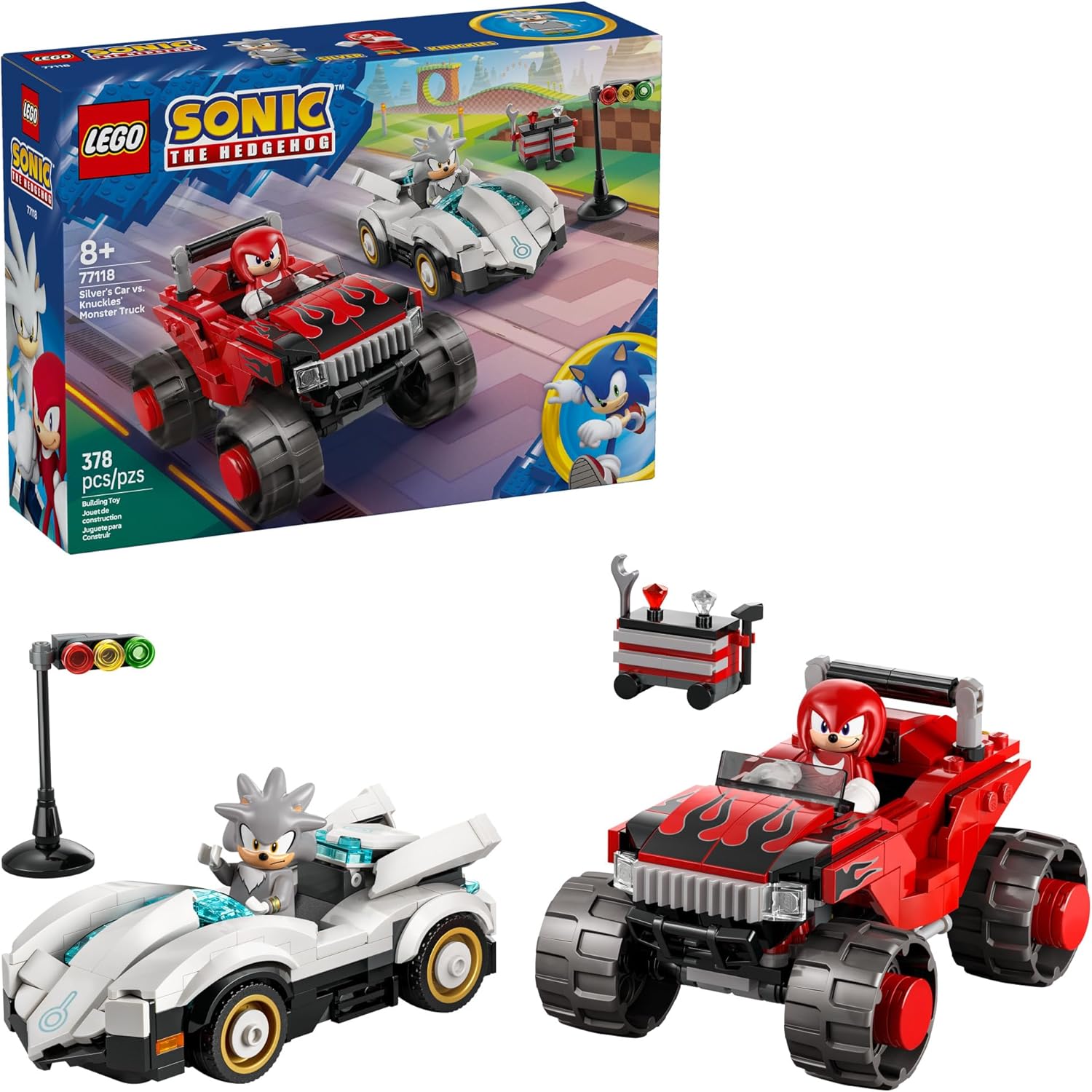 77118 Lego Sonic - Carro do Silver Contra Monster Truck do Knuckles