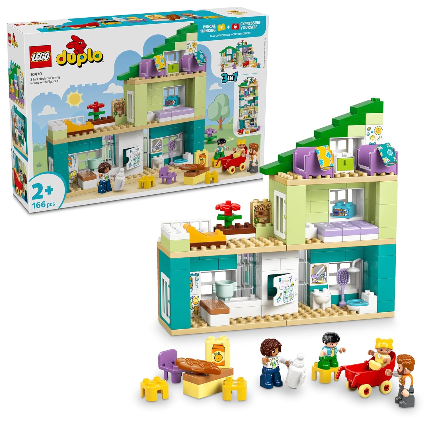 10470 Lego Duplo - Casa de Família Moderna 3 em 1 com Figuras