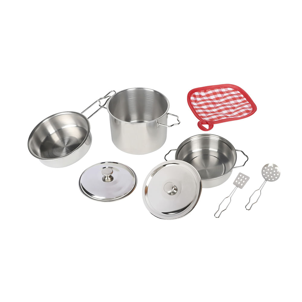 Kit Cozinha Infantil Inox 8 Peças - Dmt0038 - Dm Toys