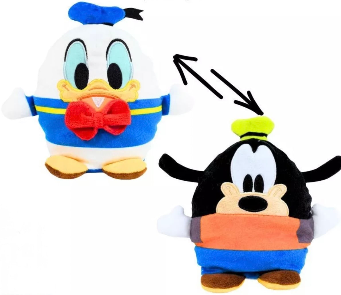 Disney Pelúcia - Figuras 2 em 1 - Pateta e Pato Donald - Toyng