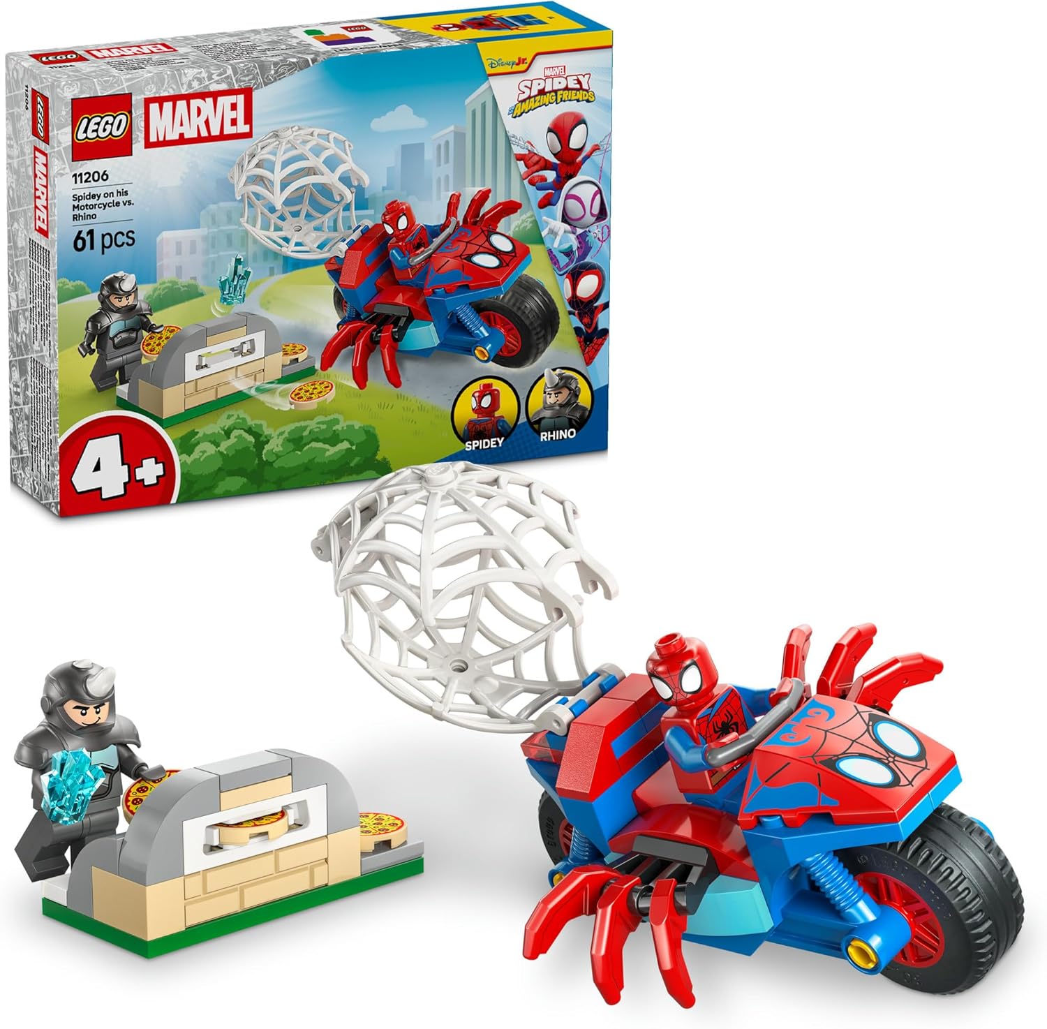 11206 Lego Marvel - Spidey em Sua Motocicleta Contra Rhino