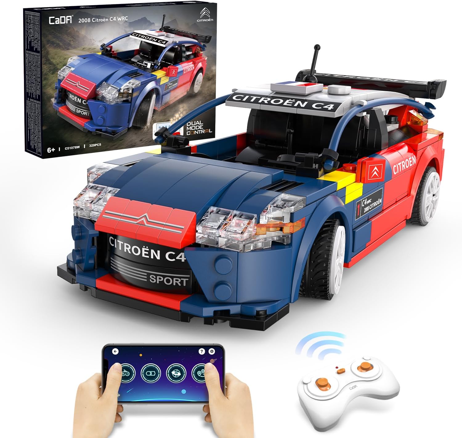 Blocos de Montar - Cada - 2008 Citroen C4 Wrc com Controle Remoto - 329 Peças - Fun