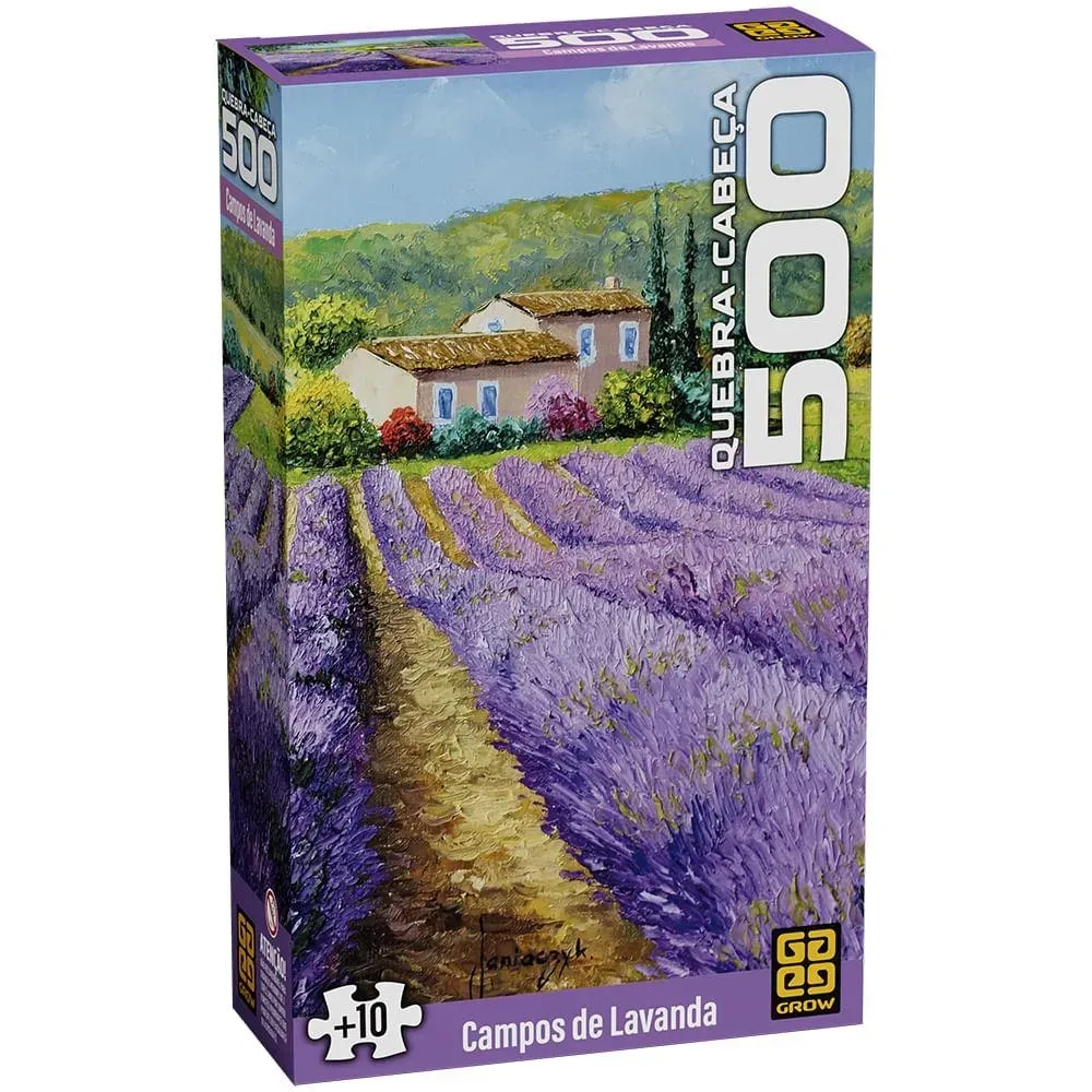 Quebra-Cabeça 500 Peças - Campos de Lavanda - Grow