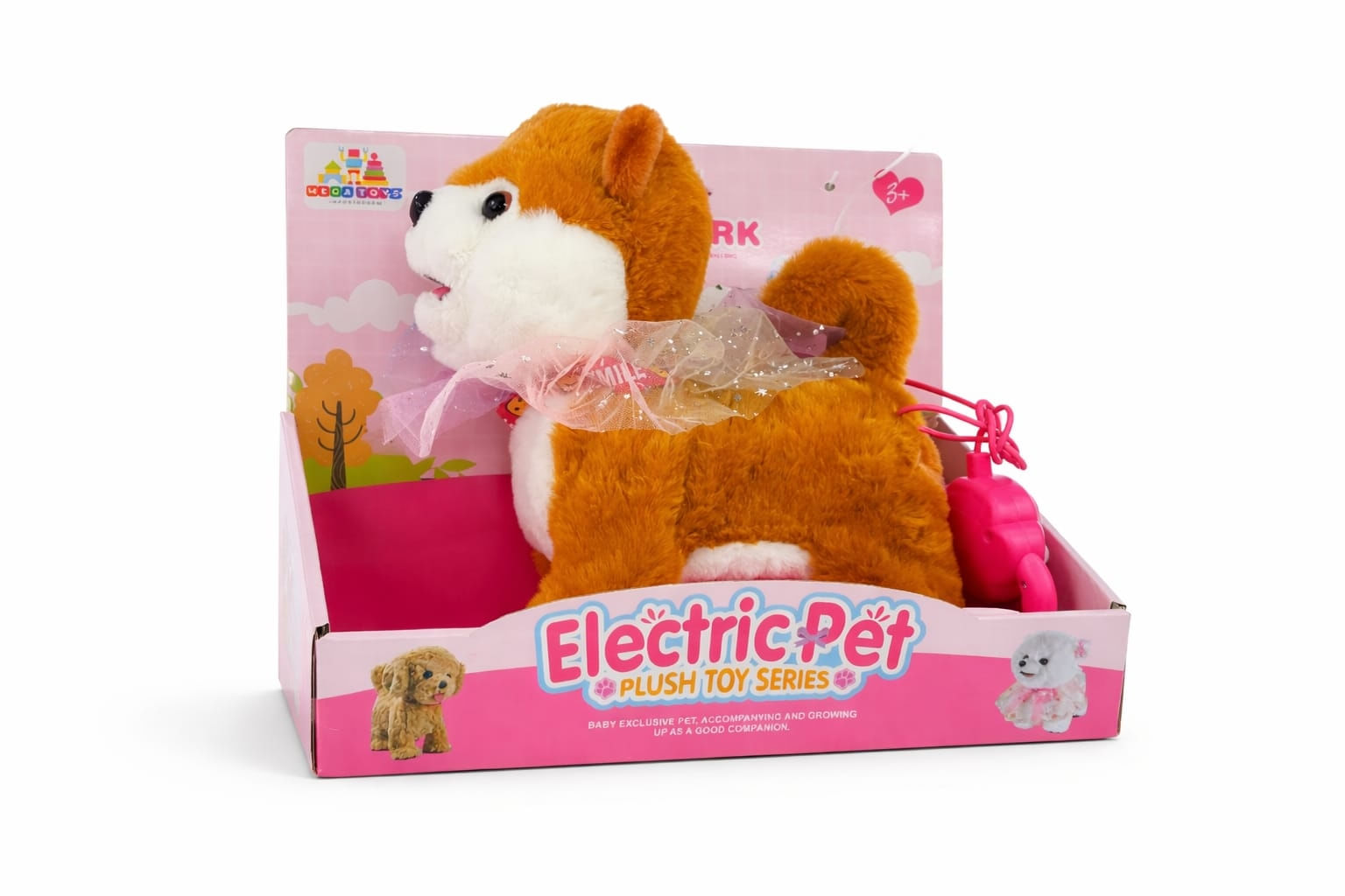 Cachorro Pelúcia Interativo Chow Chow Branco e Marrom - Mega Toys