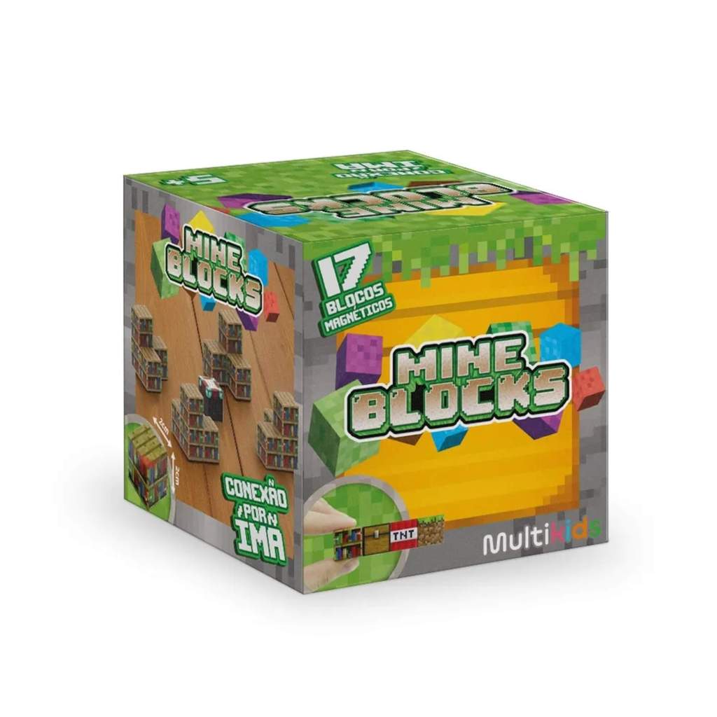 Blocos Magnéticos - Mineblocks com 17 Peças - Multikids