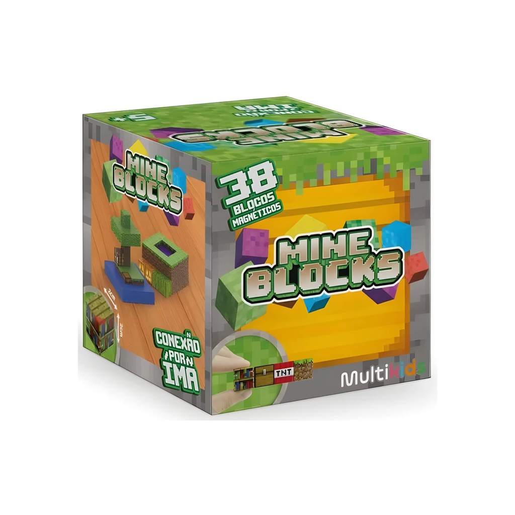 Blocos Magnéticos - Mineblocks com 38 Peças - Multikids
