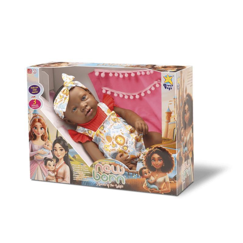 Boneca Diver New Born Princess - Negra - Divertoys