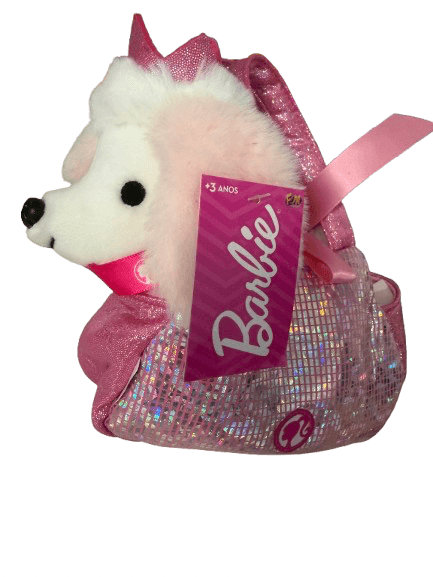 Barbie - Cachorrinha Pelúcia Na Bolsinha - Rosa com Brilho - Fun