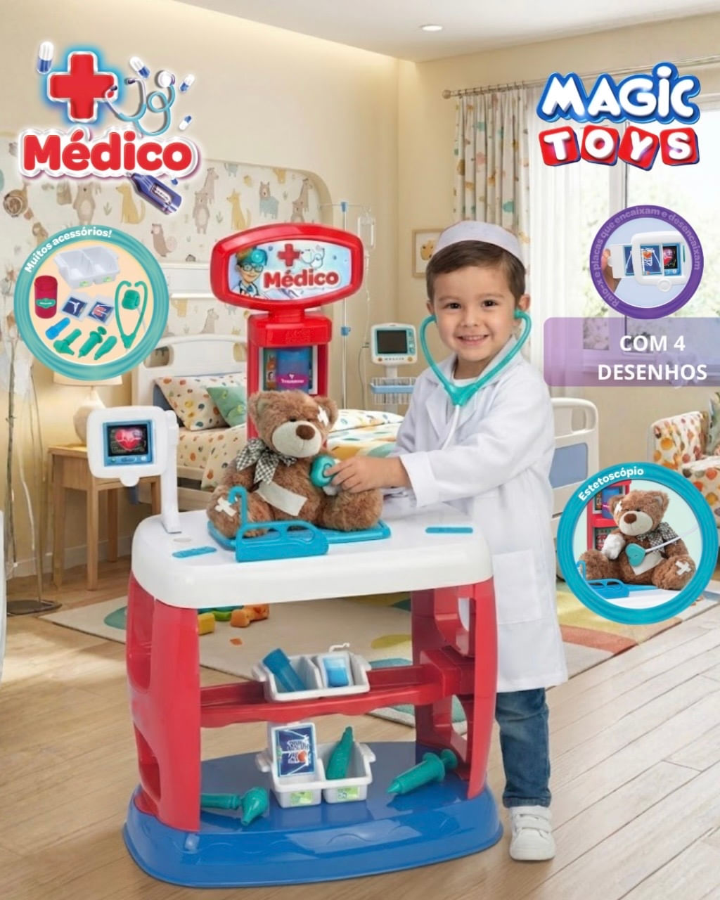 Bancada de Médico - Vermelha - Magic Toys