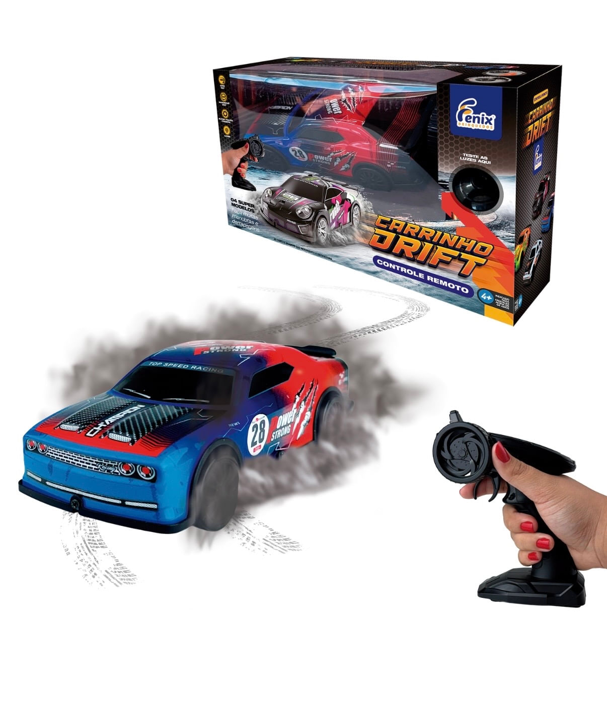 Carrinho Drift com Controle Remoto Azul - Fenix