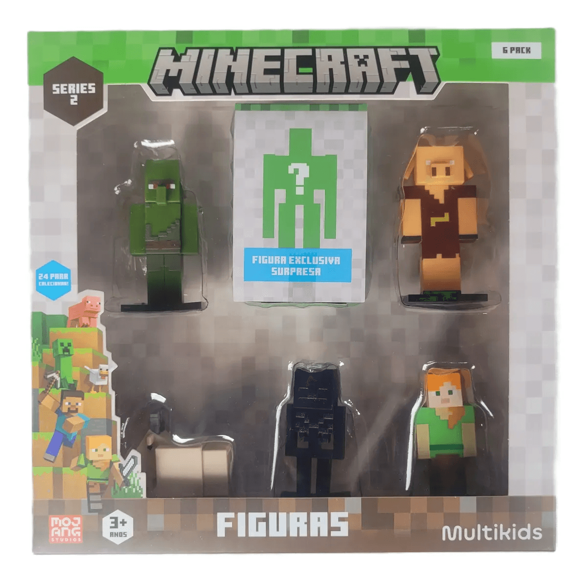 Minecraft - Pack com 6 Figuras - Série 2 - Modelo 2 - Multikids