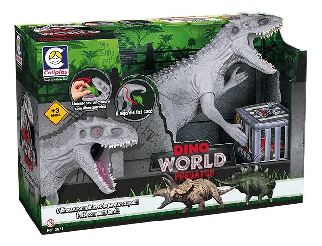 Dinossauro Dino World Predator - Cinza - Cotiplás