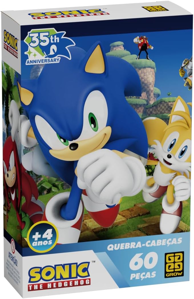 Quebra-Cabeça 60 Peças - Sonic - Grow