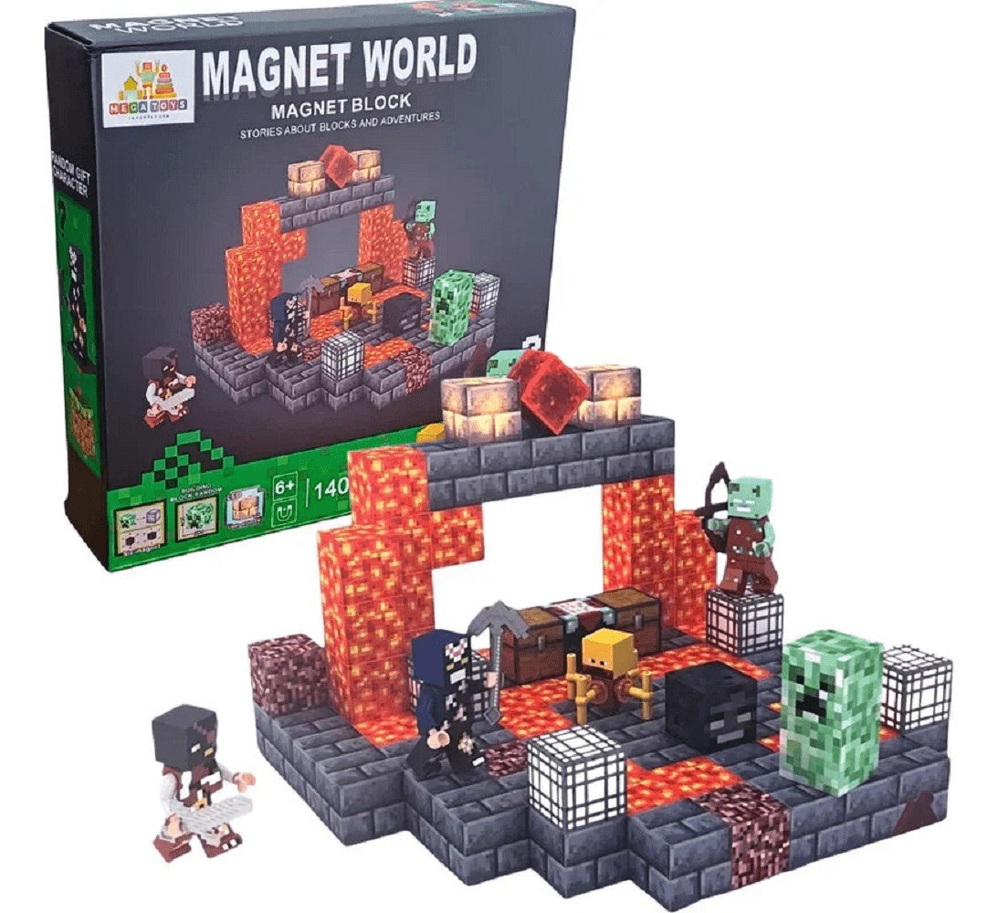 Blocos Magnéticos com 140 Peças - Mega Toys