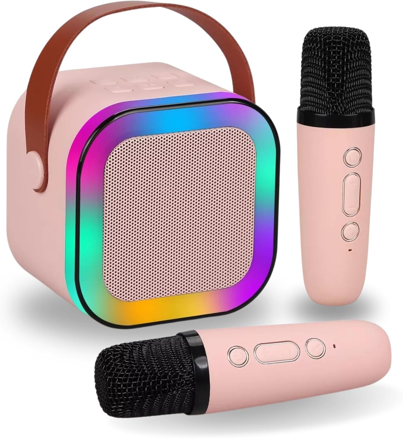 Karaokê com 2 Microfones - Rosa - Art Brink