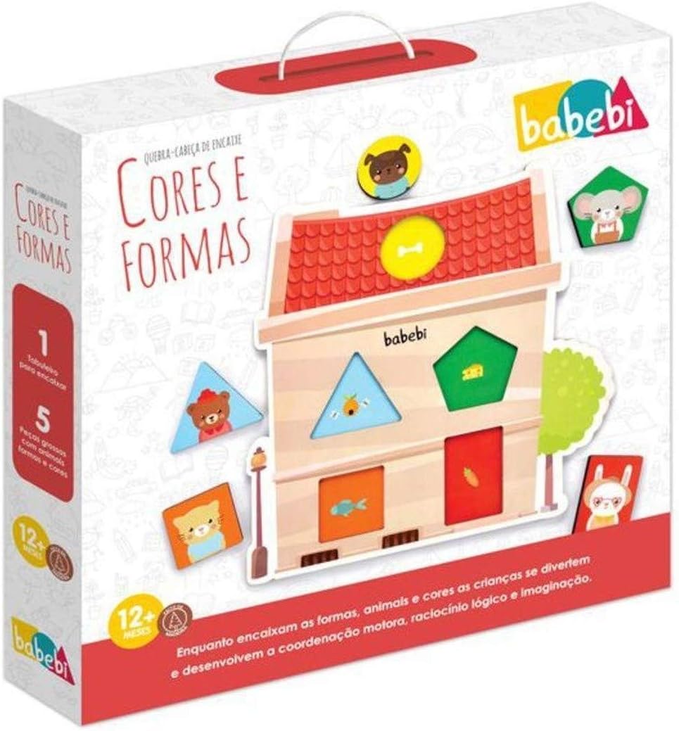 Quebra-Cabeça de Encaixe - Cores e Formas - Babebi