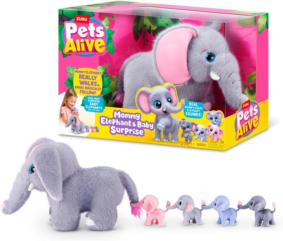 Pets Alive - Mamãe Elefante e Filhotes Surpresa - Candide