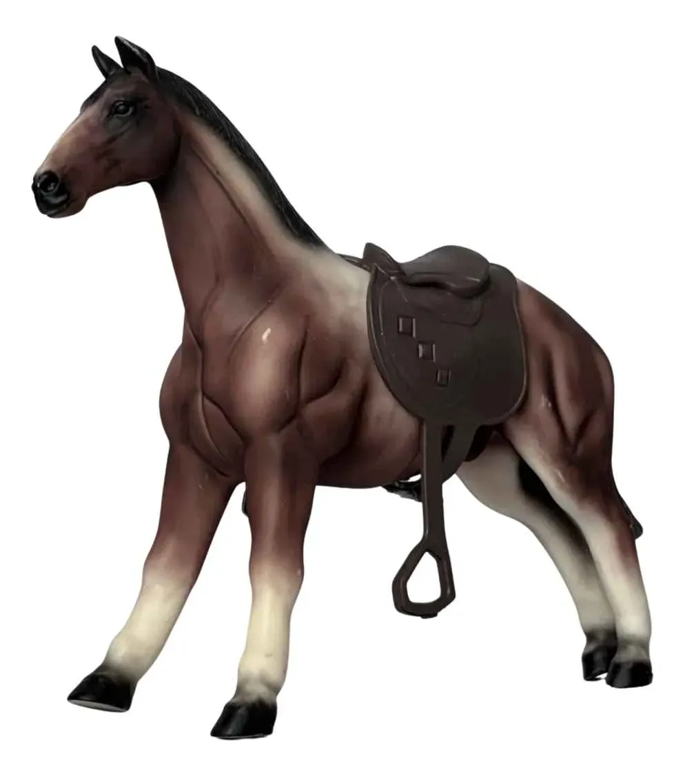 Cavalo Malhado com Sela de Vinil Premium - Db Play